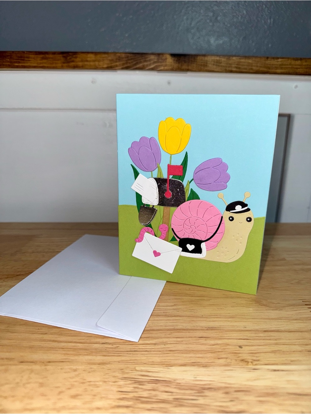 Snail Mail Floral Card– Handmade Greeting Card